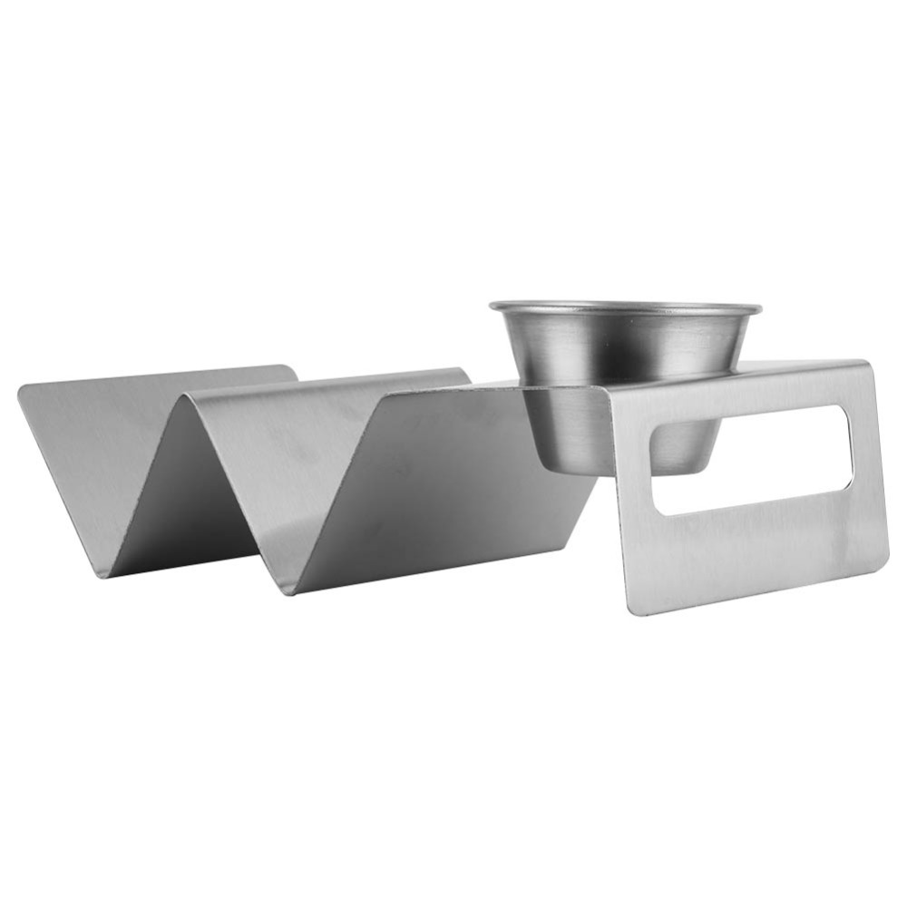 Taco Stand Holder - Stainless Steel Taco Holder With Sauce