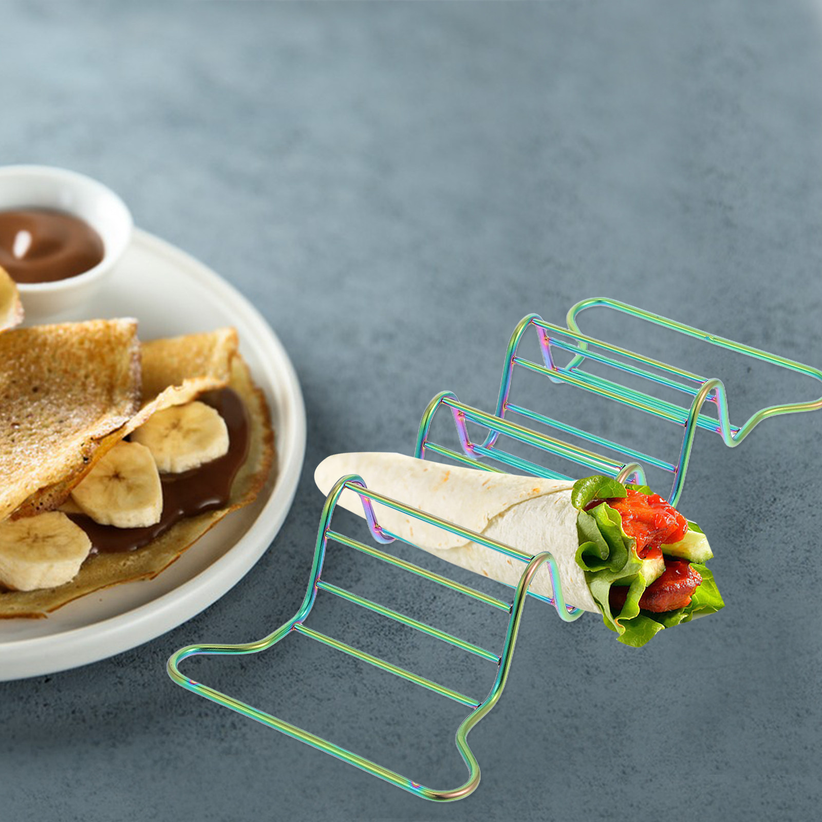 Taco Stand Holder - Premium Stainless Steel Taco Tray Holder