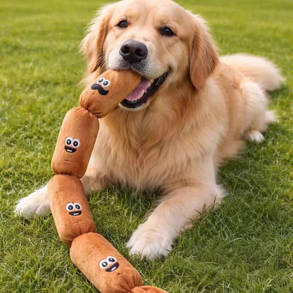Hot Dog Press - Hot Dog Sausage Plush Chew Toy