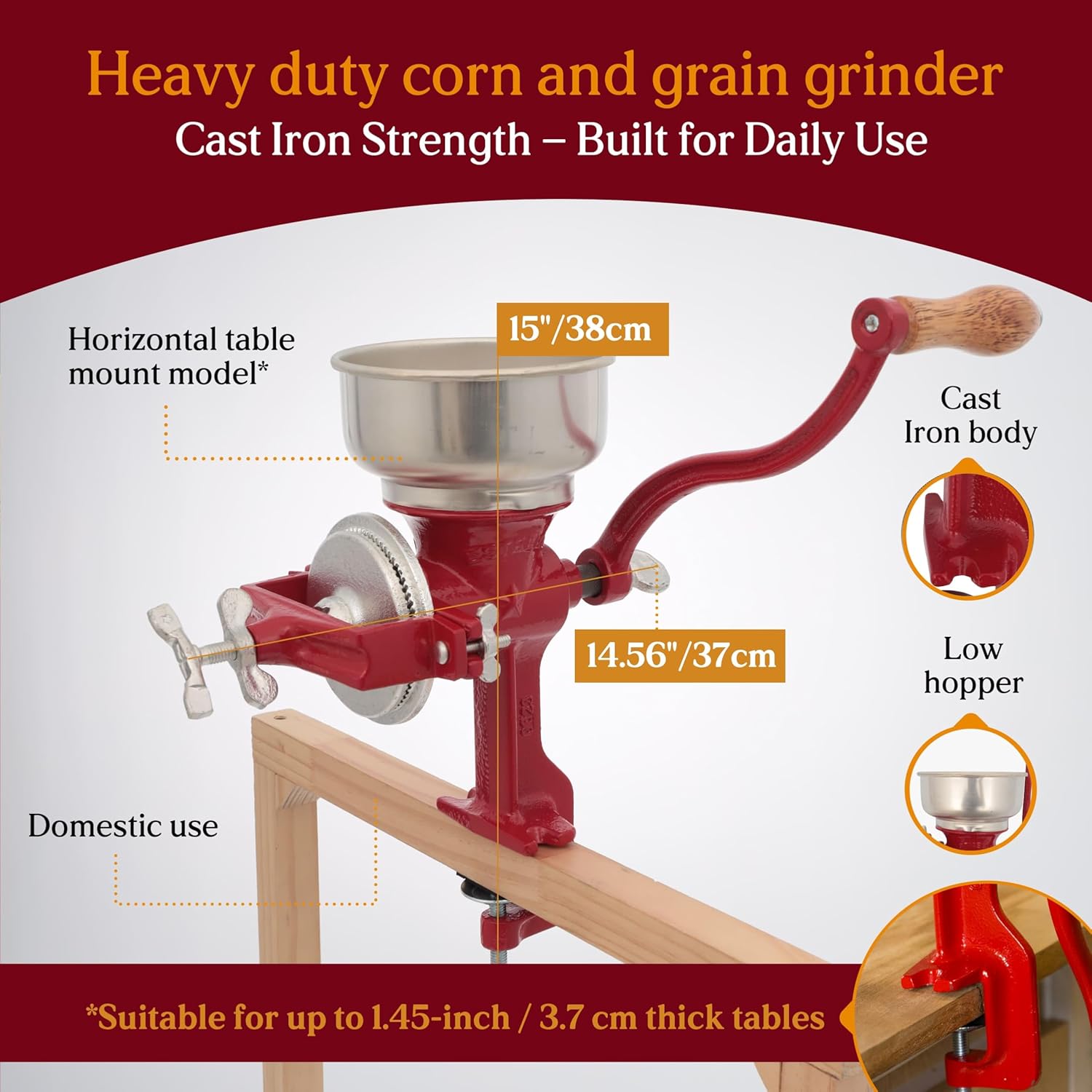 Manual Cast Iron Corn Grain Gr - Cast Iron Corn 评论和价格