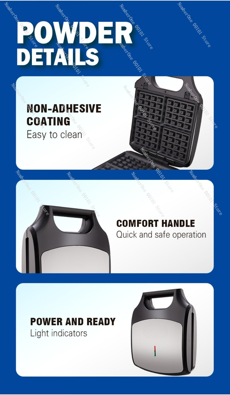 Household Small Multipurpose 3 - Egg Waffle Pan 评论和价格