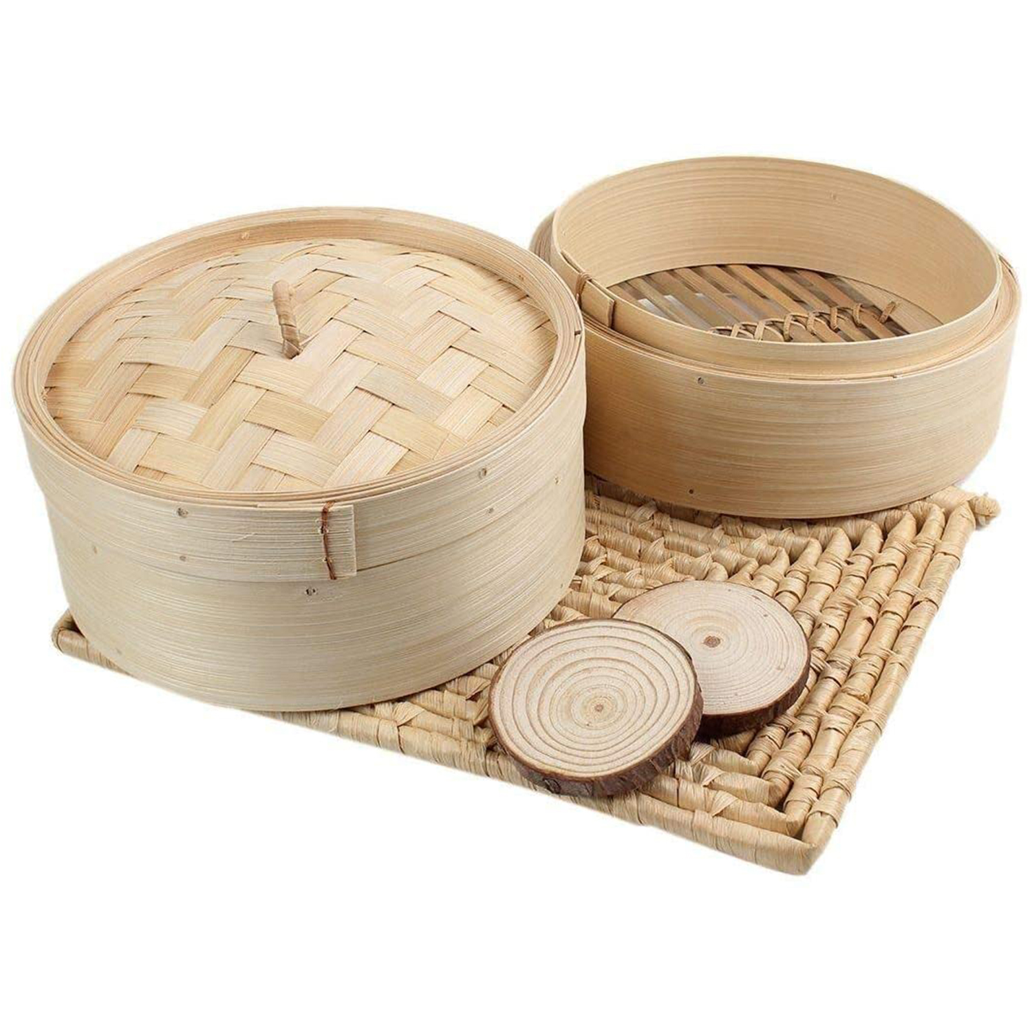 AEE4-Bamboo Steamer 2 Tier 8 I - Dim Sum Basket 评论和价格