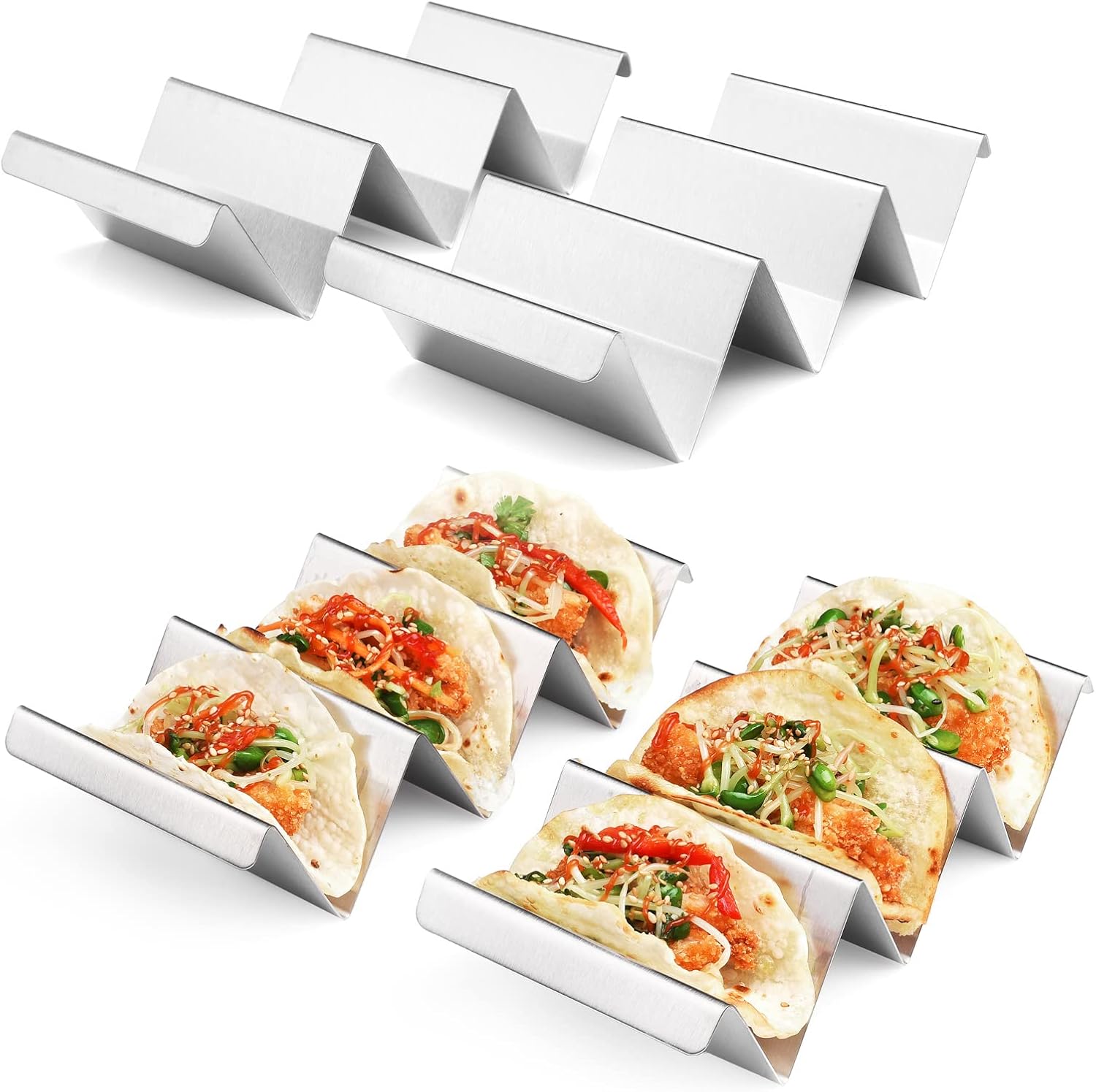 Taco Holders 4 Packs - Stainle - Taco Stand Holder 评论和价格