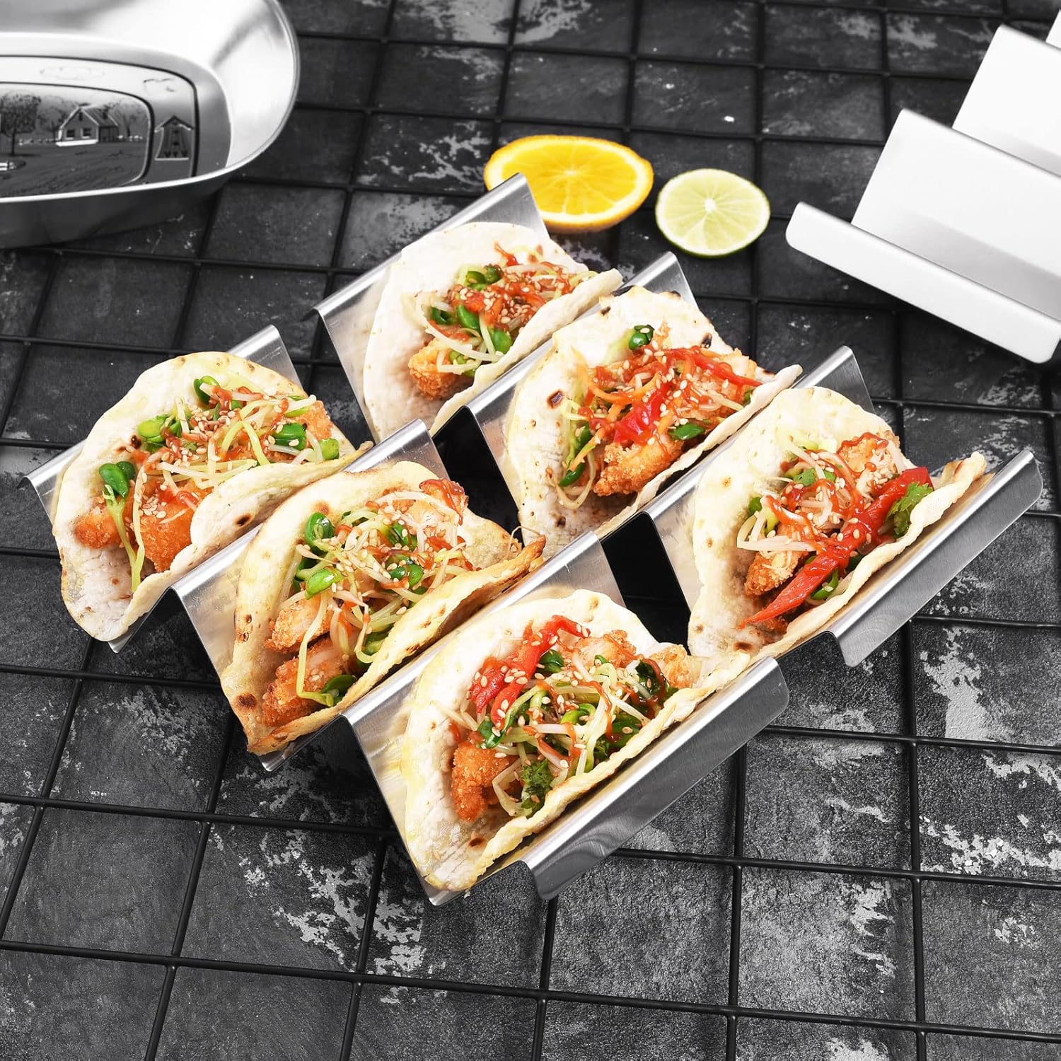 Taco Holders 4 Packs - Stainle - Taco Stand Holder 评论和价格