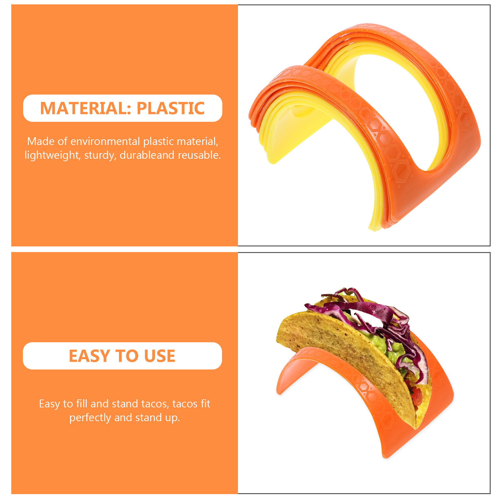 24Pcs Eco-Friendly Plastic Tac - Taco Stand Holder 评论和价格