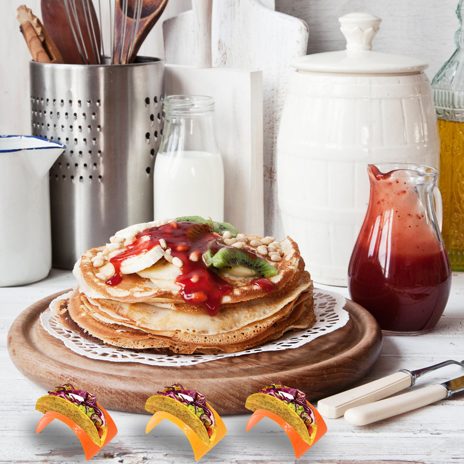 24Pcs Eco-Friendly Plastic Tac - Taco Stand Holder 评论和价格
