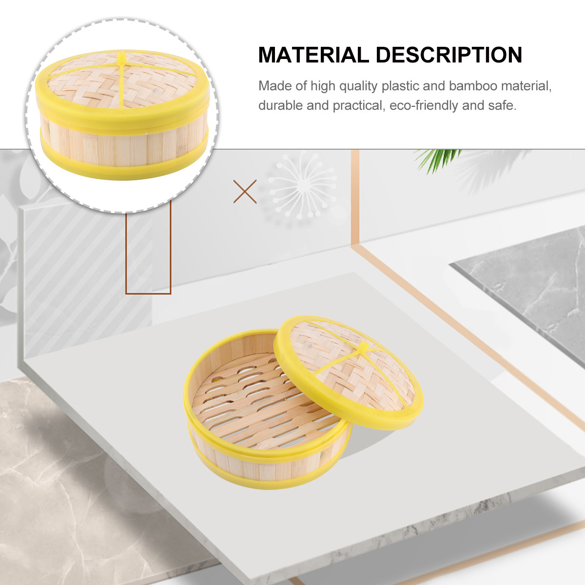 1Set Bamboo Steamer Single Tie - Dim Sum Basket 评论和价格