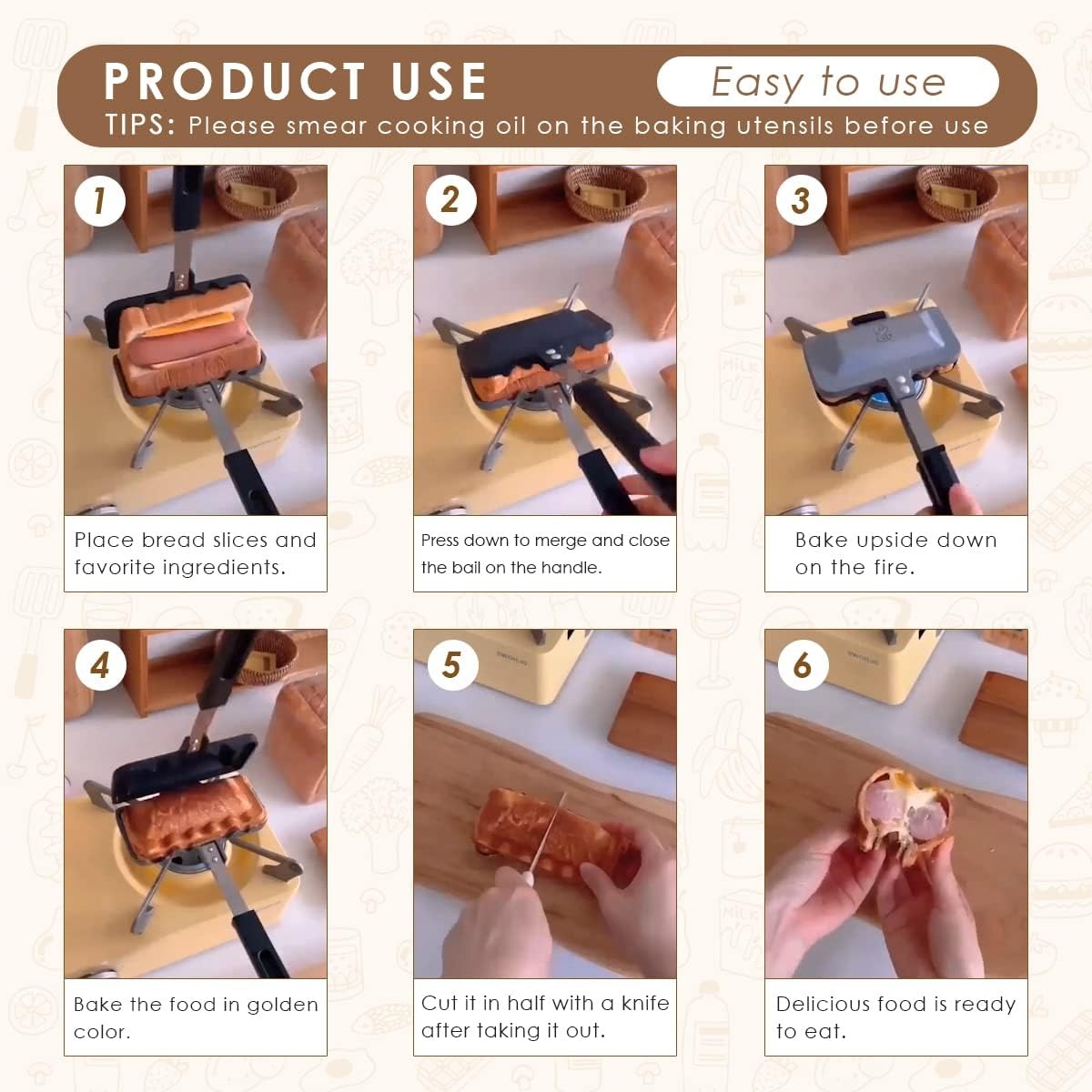 1pcs Sandwich Maker – Stove To - Hot Dog Press 评论和价格