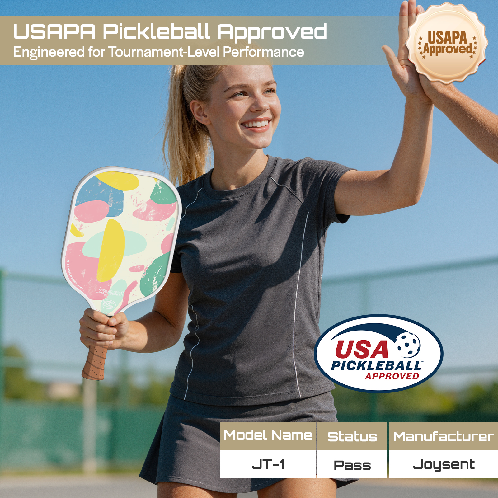 Joysent USAPA Pickleball Paddl - Crepe Pan Carbon 评论和价格